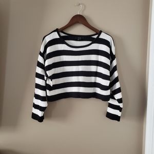 Cropped Black & White Sweater